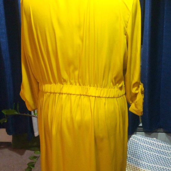 Alfani Graphic Oasis Shirtdress in Yellow Sz 16P NWT - Picture 7 of 16